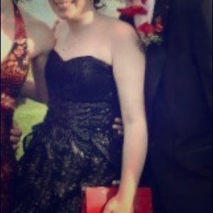 Betsy Johnson Black Sequin Corset Dress